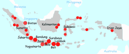 Indonesia hotels map