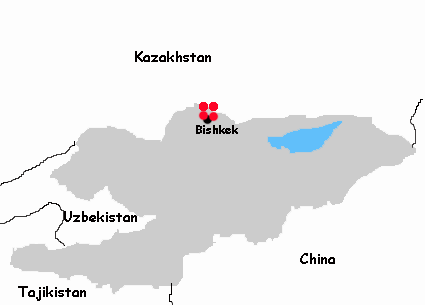 Kyrgyzstan Hotels map