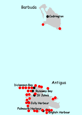 Hotels Antigua Barbuda Map