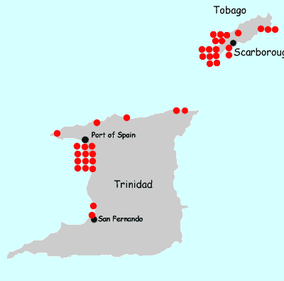 Trinidad and Tobago hotels map