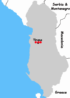 Albania hotels map