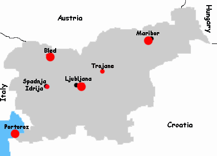 Slovenia hotels map