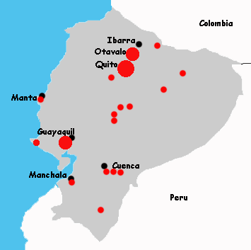 Ecuador hotels map