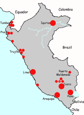 Peru Hotels Map